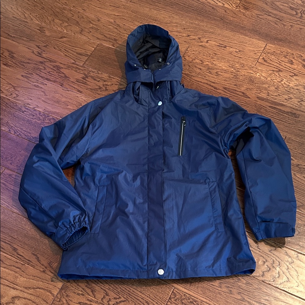 Dark Blue Hooded Jacket